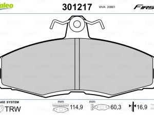 Set placute frana VALEO 301217