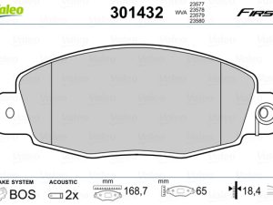 Set placute frana VALEO 301432