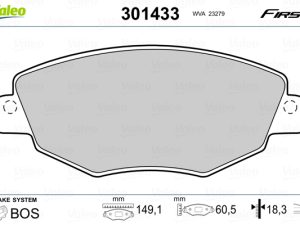 Set placute frana VALEO 301433