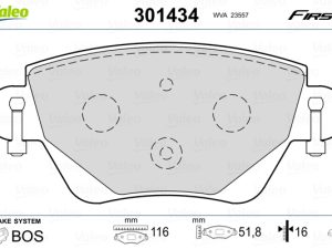Set placute frana VALEO 301434