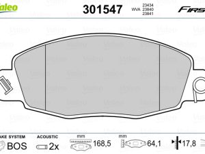 Set placute frana VALEO 301547
