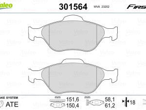 Set placute frana VALEO 301564 – FORD | AutoRival