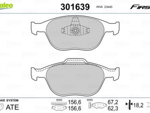 Set placute frana VALEO 301639