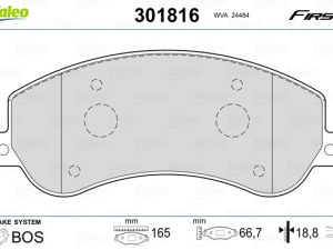 Set placute frana VALEO 301816