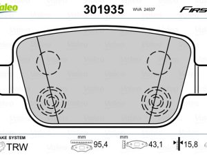 Set placute frana VALEO 301935
