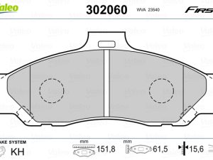 Set placute frana VALEO 302060