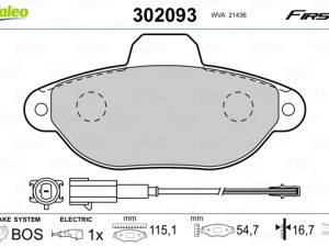 Set placute frana VALEO 302093