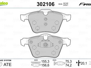 Set placute frana VALEO 302106