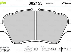 Set placute frana VALEO 302153