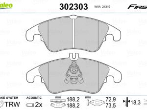 Set placute frana VALEO 302303