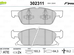 Set placute frana VALEO 302311