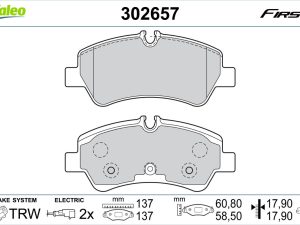 Set placute frana VALEO 302657