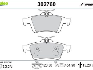 Set placute frana VALEO 302760 – FORD | AutoRival