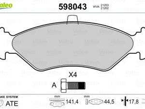 Set placute frana VALEO 598043