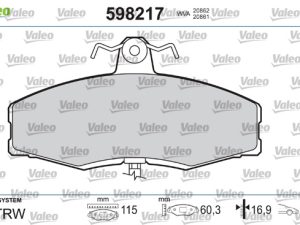 Set placute frana VALEO 598217