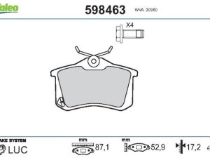 Set placute frana VALEO 598463