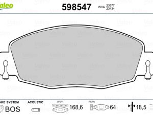 Set placute frana VALEO 598547