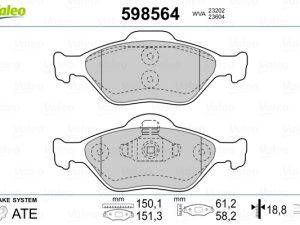 Set placute frana VALEO 598564