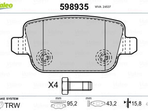 Set placute frana VALEO 598935