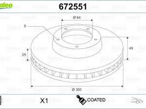 Disc frana VALEO 672551
