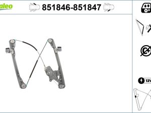 Mecanism actionare geam VALEO 851846