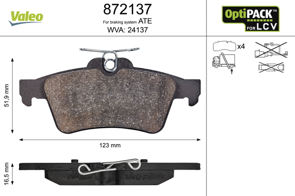 Set placute frana VALEO 872137 – FORD | AutoRival