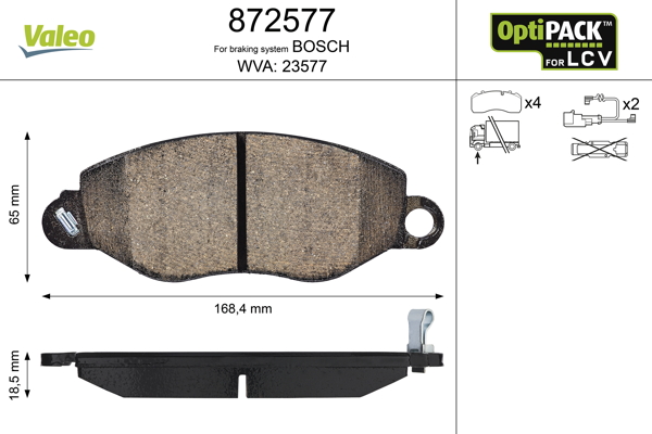 Set placute frana VALEO 872577