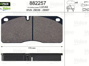 Set placute frana VALEO 882257