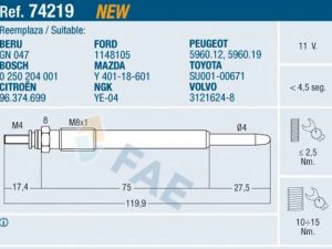 Bujie incandescenta FAE 74219 – FORD | AutoRival