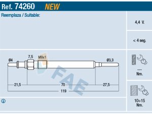 Bujie incandescenta FAE 74260 – FORD | AutoRival