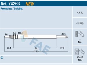 Bujie incandescenta FAE 74263 – FORD | AutoRival