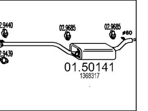 Toba esapamet intermediara MTS 01.50141 – FORD | AutoRival