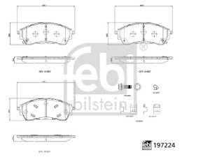 Set placute frana FEBI BILSTEIN 197224