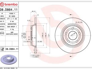 Disc frana BREMBO 08.D864.11 – FORD | AutoRival