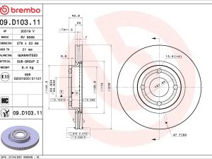 Disc frana BREMBO 09.D103.11 – FORD | AutoRival