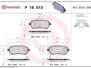 Set placute frana BREMBO P 16 013X – FORD | AutoRival