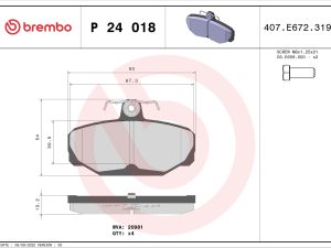 Set placute frana BREMBO P 24 018 – FORD | AutoRival