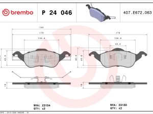 Set placute frana BREMBO P 24 046 – FORD | AutoRival