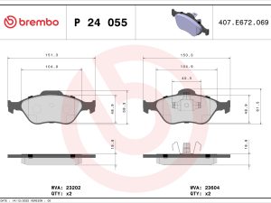 Set placute frana BREMBO P 24 055X – FORD | AutoRival