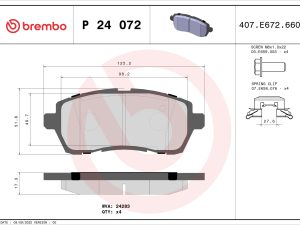 Set placute frana BREMBO P 24 072 – FORD | AutoRival
