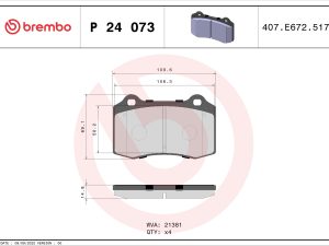Set placute frana BREMBO P 24 073 – FORD | AutoRival