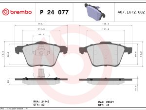 Set placute frana BREMBO P 24 077 – FORD | AutoRival