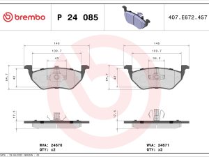 Set placute frana BREMBO P 24 085 – FORD | AutoRival