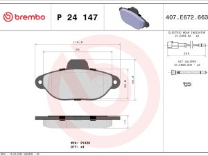 Set placute frana BREMBO P 24 147 – FORD | AutoRival