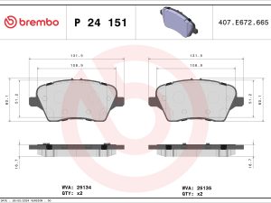 Set placute frana BREMBO P 24 151X – FORD | AutoRival