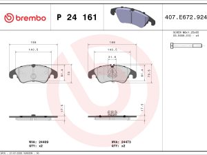 Set placute frana BREMBO P 24 161 – FORD | AutoRival
