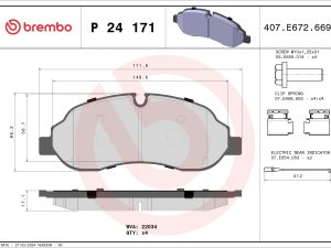 Set placute frana BREMBO P 24 171 – FORD | AutoRival