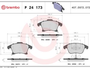 Set placute frana BREMBO P 24 173 – FORD | AutoRival