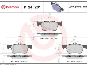 Set placute frana BREMBO P 24 201 – FORD | AutoRival