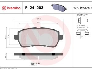 Set placute frana BREMBO P 24 203 – FORD | AutoRival